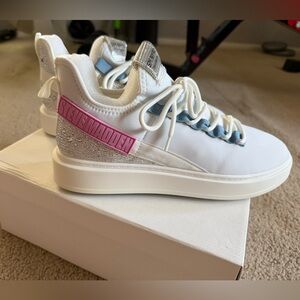 NWT Steve Madden x Jena Sims White Multi Color Rhinestone Golf Shoe Sneaker 9.5